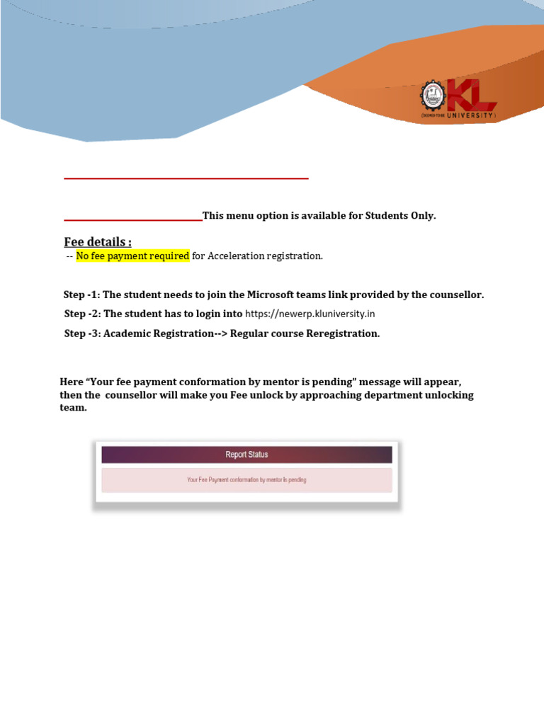 KLU Student Course Registration Guide | PDF