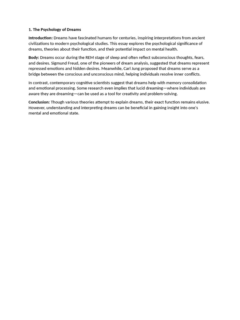 Understanding the Psychology of Dreams | PDF