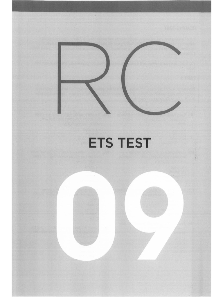 Part 5 Test 9 Ets 2019 | PDF