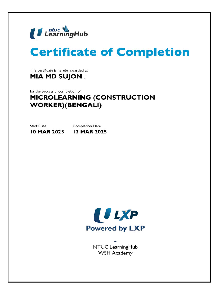 Microlearning Construction Worker Bengali | PDF