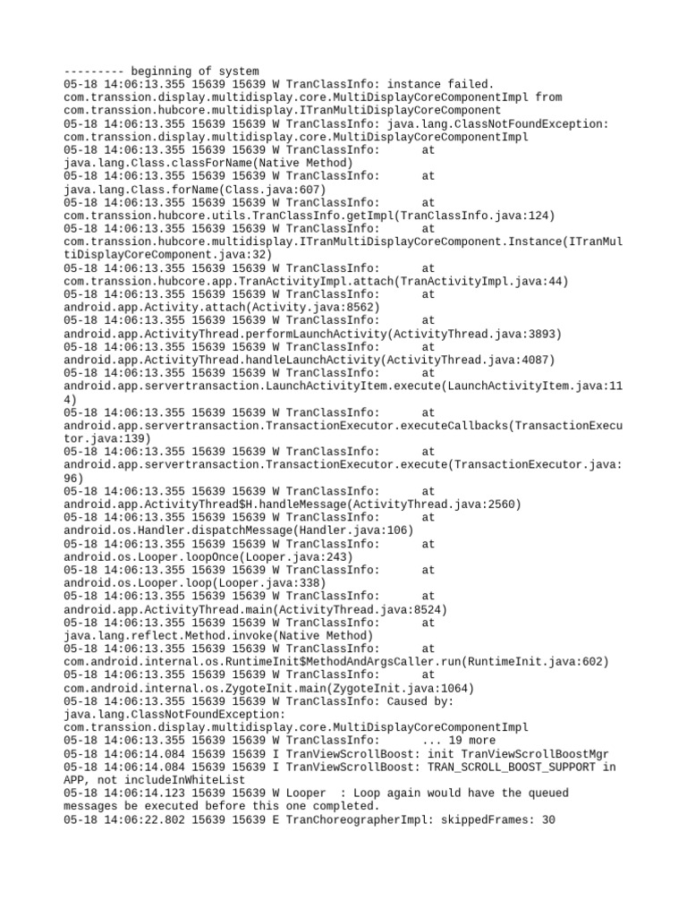 ClassNotFoundException in MultiDisplayCore | PDF | Object Oriented ...