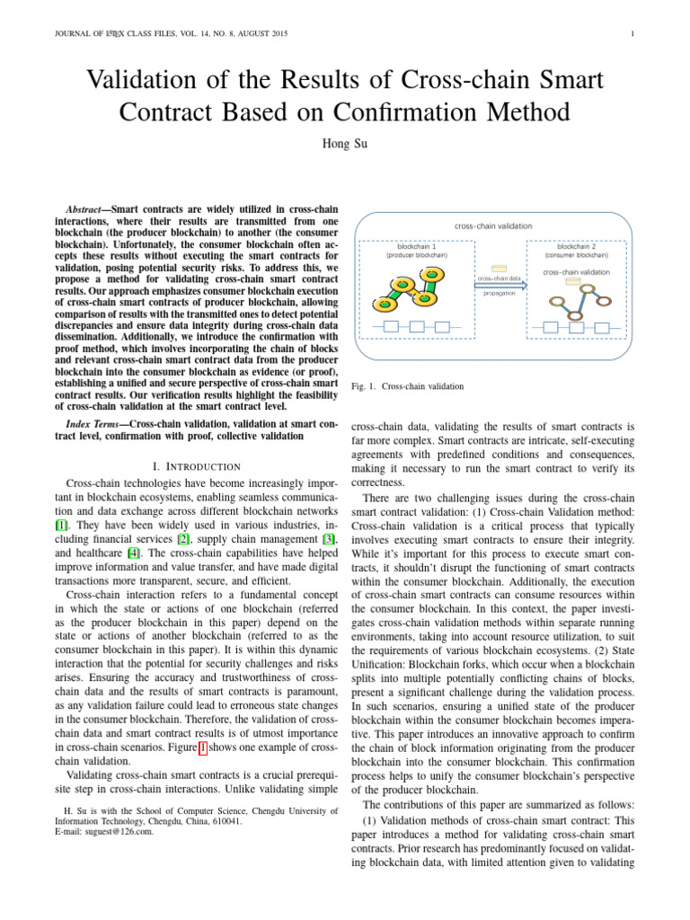 Cross-Chain Smart Contract Validation | PDF | Computer Network ...