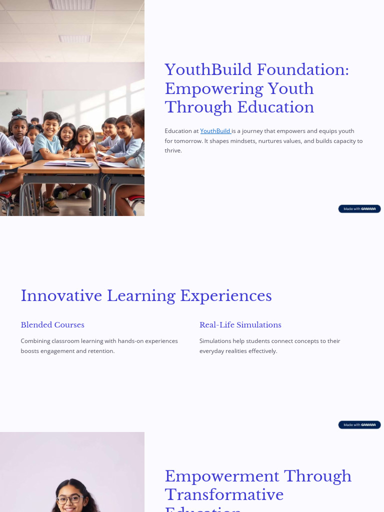 YouthBuild Foundation Empowering Youth Through Education | PDF