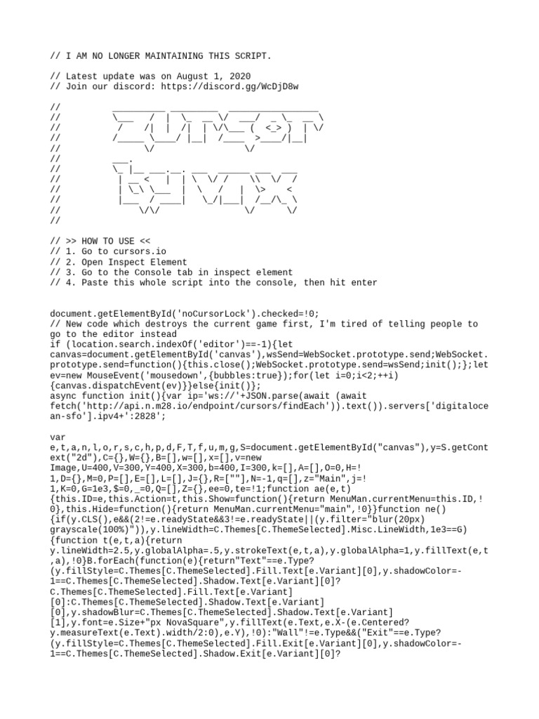 Cursors.io Script Usage Guide | PDF