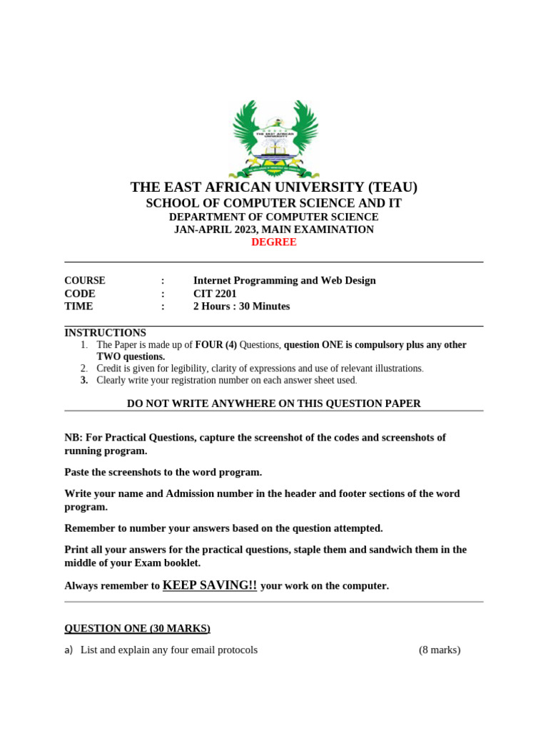 Web Design Practical Exam Guide | PDF | World Wide Web | Internet & Web