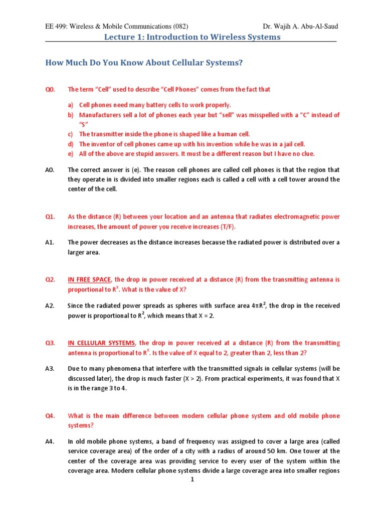 EE 499 - Lecture 01 | PDF | Code Division Multiple Access | Channel ...