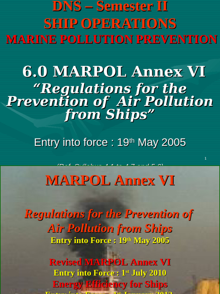 MARPOL Annex VI: Air Pollution Regulations | PDF | Particulates | N Ox