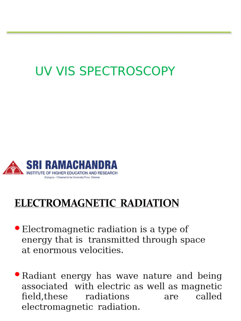 UV-Vis Spectroscopy Fundamentals | PDF | Electromagnetic Radiation ...