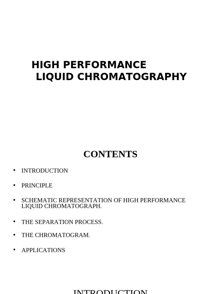 HPLC | PDF | High Performance Liquid Chromatography | Chromatography