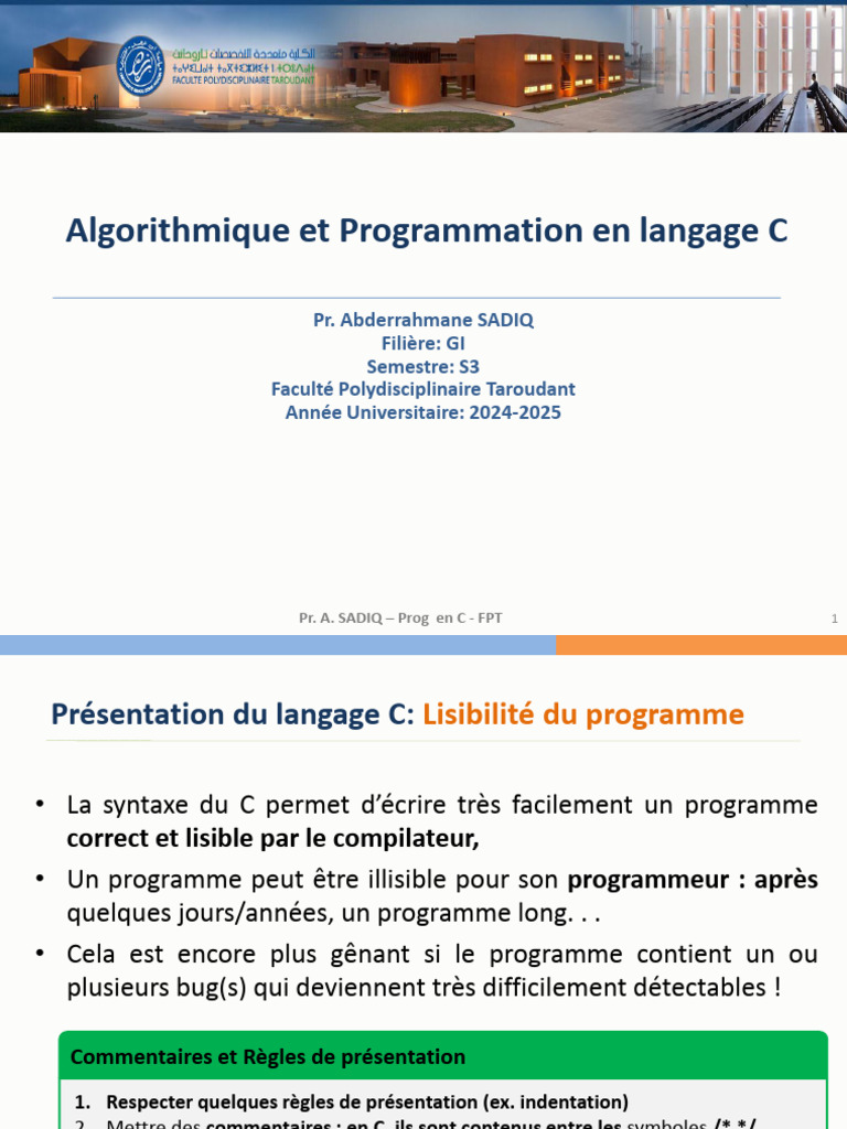 Introduction à la Programmation en C | PDF | C (Langage de ...