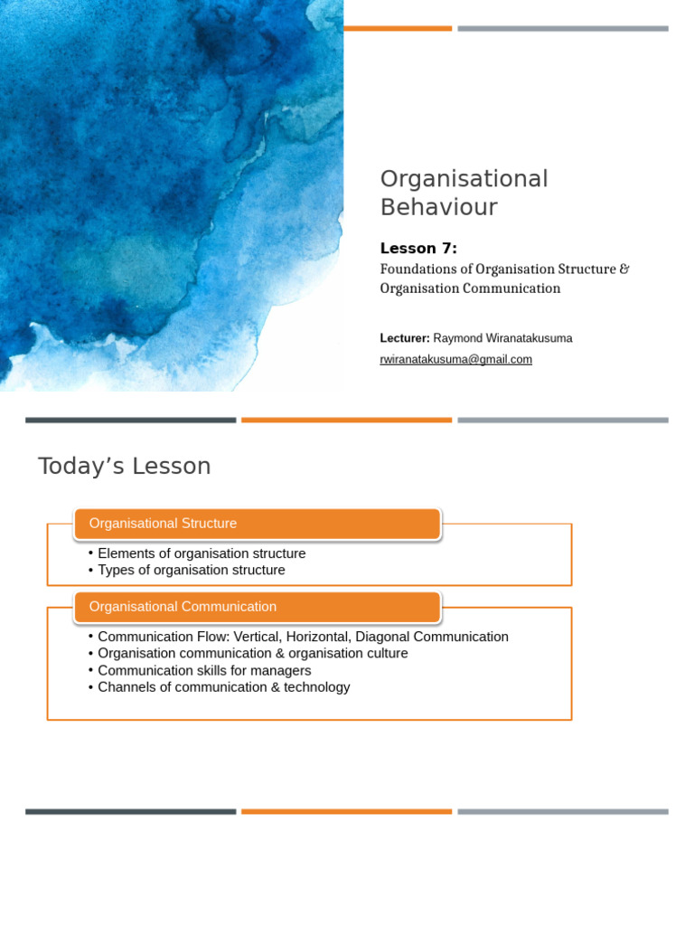 OB Lesson 7 | PDF | Communication | Organizational Structure