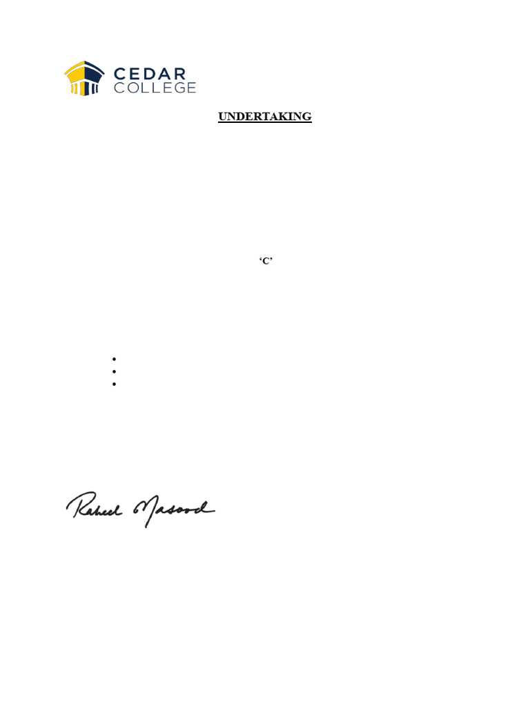 As - Caie Undertaking | PDF