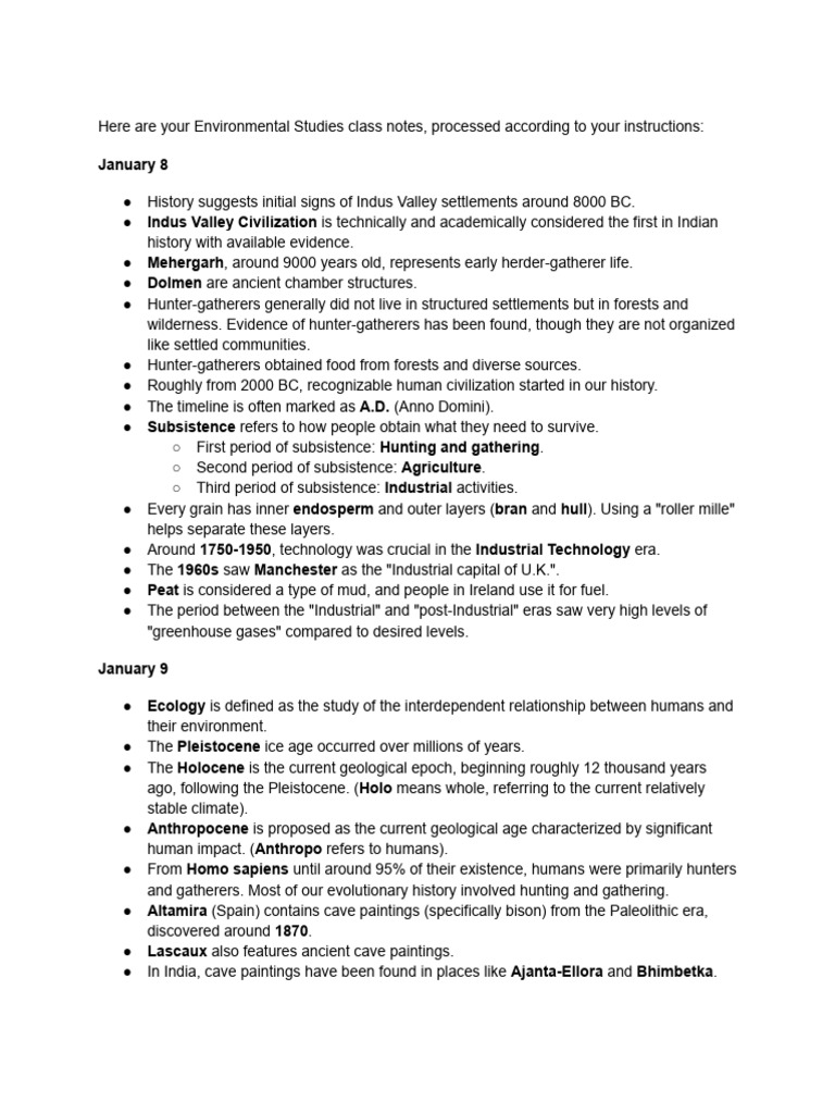 Environmental Studies Class Notes | PDF | Agriculture | Primary Production
