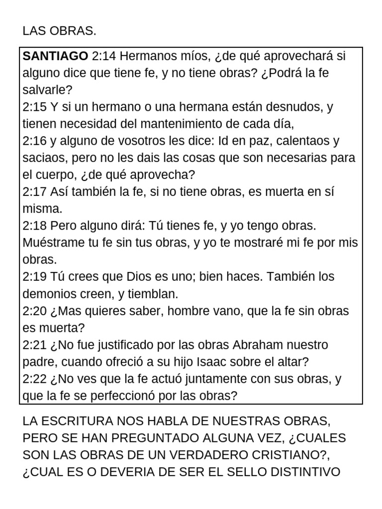 Obras y Amor en la Fe Cristiana | PDF | Amor | Cristo (título)