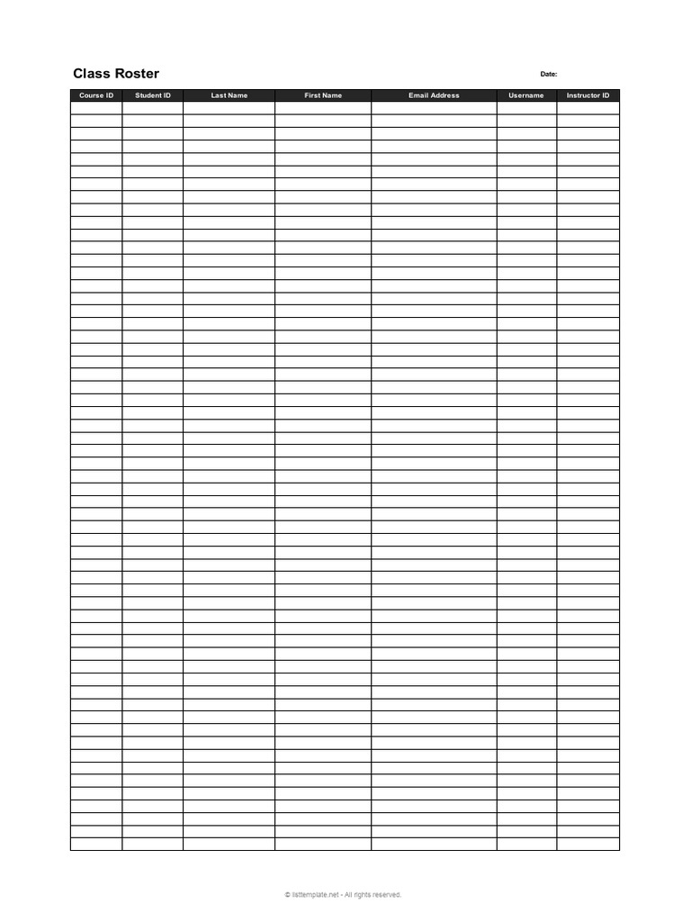 Minimal Class Roster Template - PDF - 1728021389554 | PDF