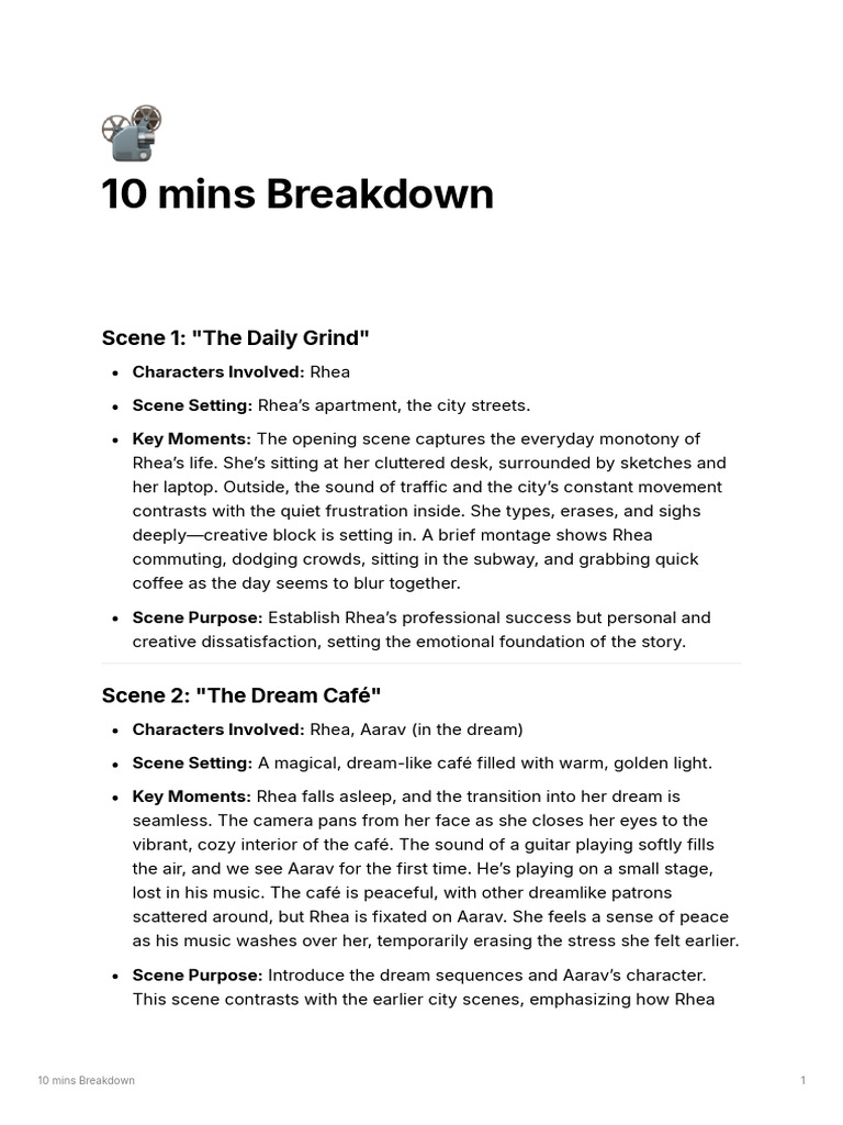 10 Mins Breakdown | PDF | Dream