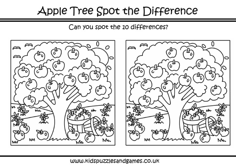 Spot the 10 Differences: Apple Tree | PDF