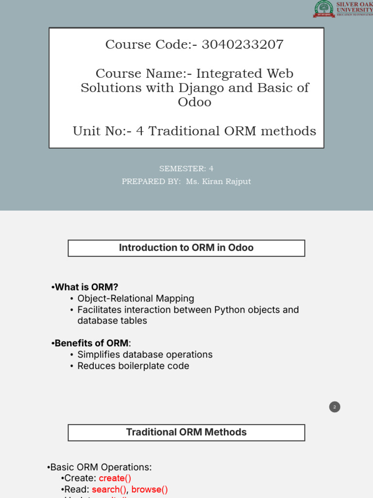 ORM Methods in Odoo Explained | PDF | Databases | Information ...
