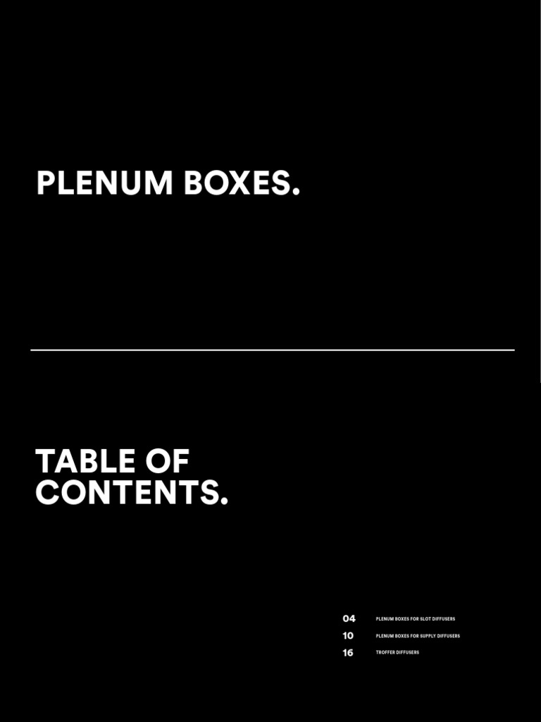 Plenum Boxes for Slot Diffusers | PDF | Duct (Flow) | Mechanical ...