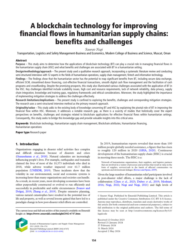 A Blockchain Technology For Improving | PDF | Supply Chain Management ...