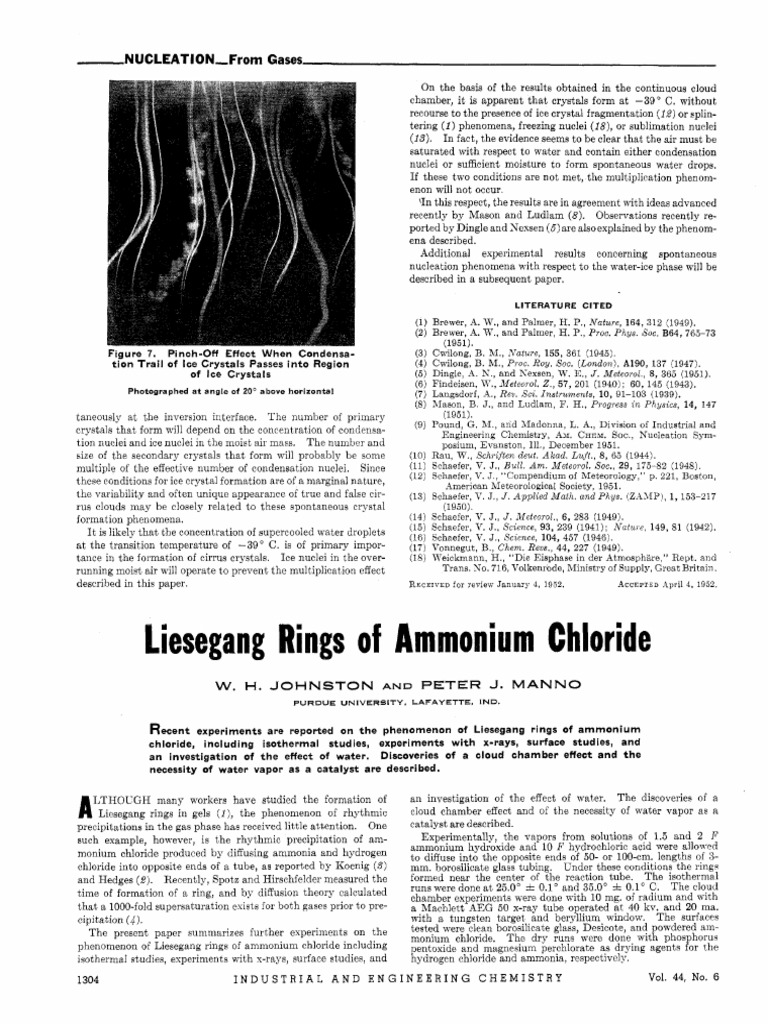 Johnston, W. H., & Manno, P. J. (1952) - Liesegang Rings of Ammonium ...