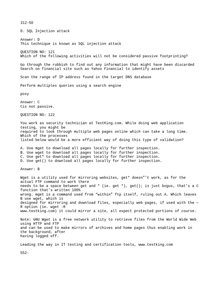 SQL Injection and Web Testing Tools | PDF