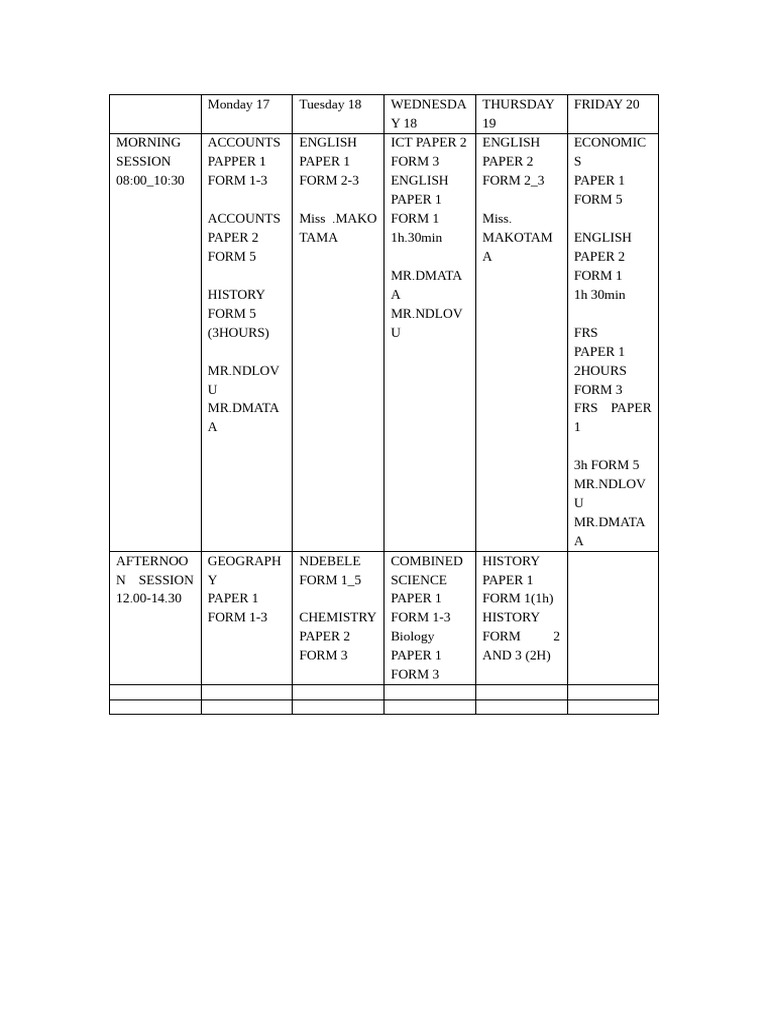 Study Time Table | PDF