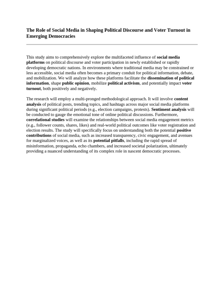 The Role of Social Media in Shaping Political Discourse and Voter ...