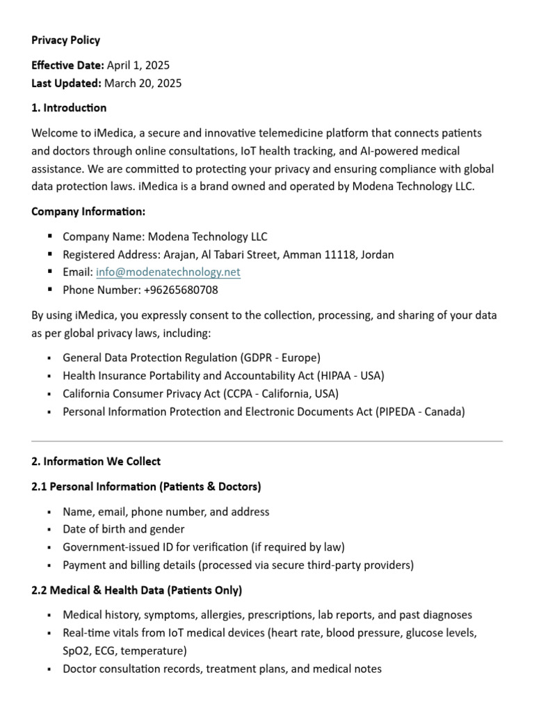 Sad - Privacy Policy | PDF | Medical Record | Health Care