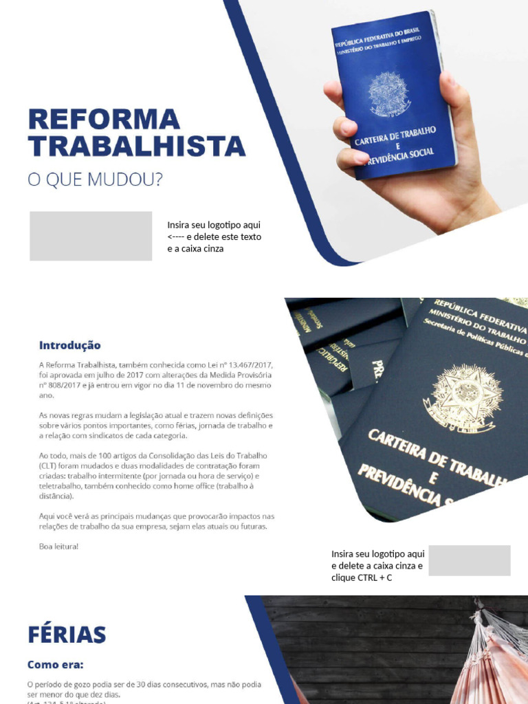 Reforma Trabalhista - O Que Mudou | PDF
