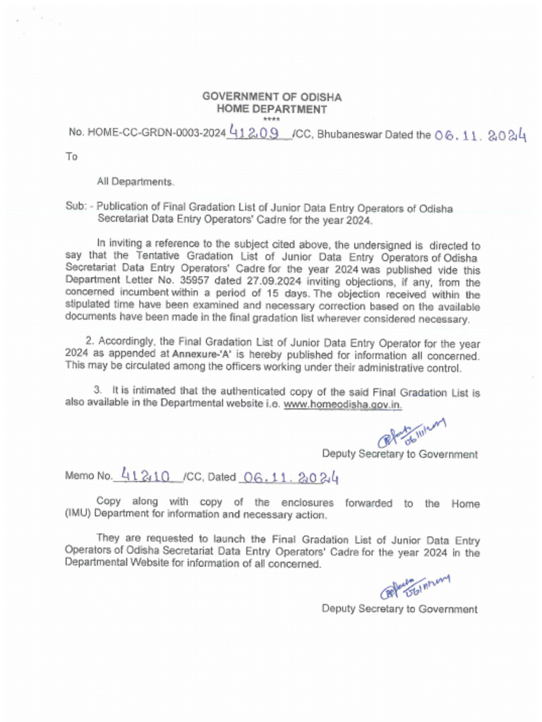 Final Gradation List of Junior Data Entry Operators - Rotated | PDF