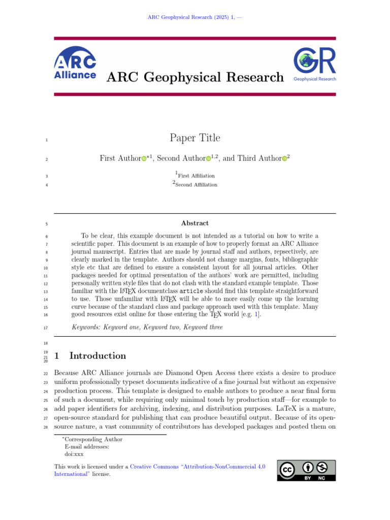 ARC Geophysical Research Official Template 1 | PDF | Text | Computing