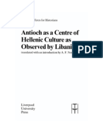 Antioch As A Centre of Hellenic Culture As Observed by Libanius