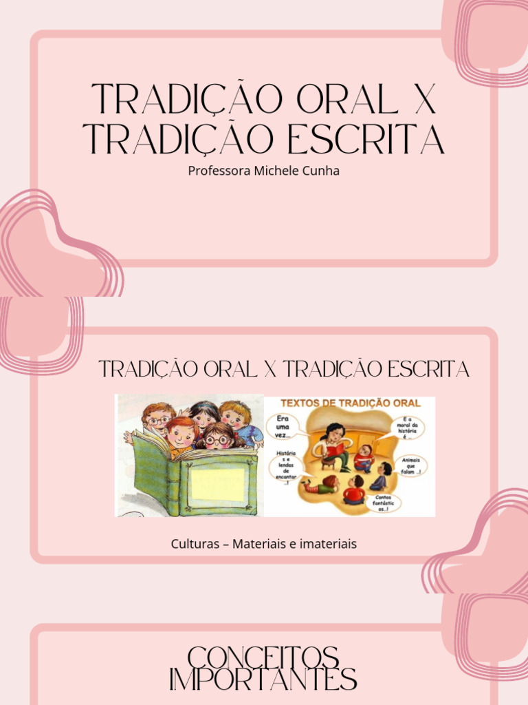 Tradição Oral e Escrita: Conceitos e Gêneros | PDF