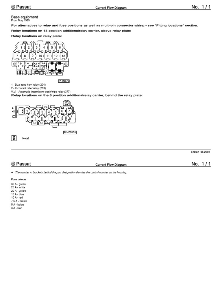 VW Passat b5 From May 1999 Wiring Diagrams Eng PDF