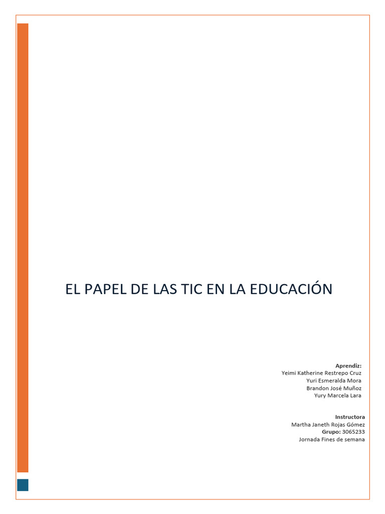 El Papel de Las Tic en La Educación - Taller 2 | PDF | Enseñando | Moodle