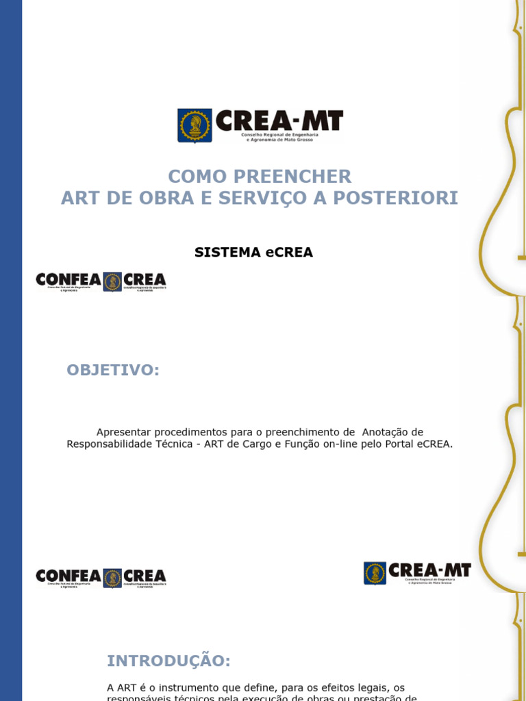Como Preencher ART no eCREA Online | PDF | Arbitragem