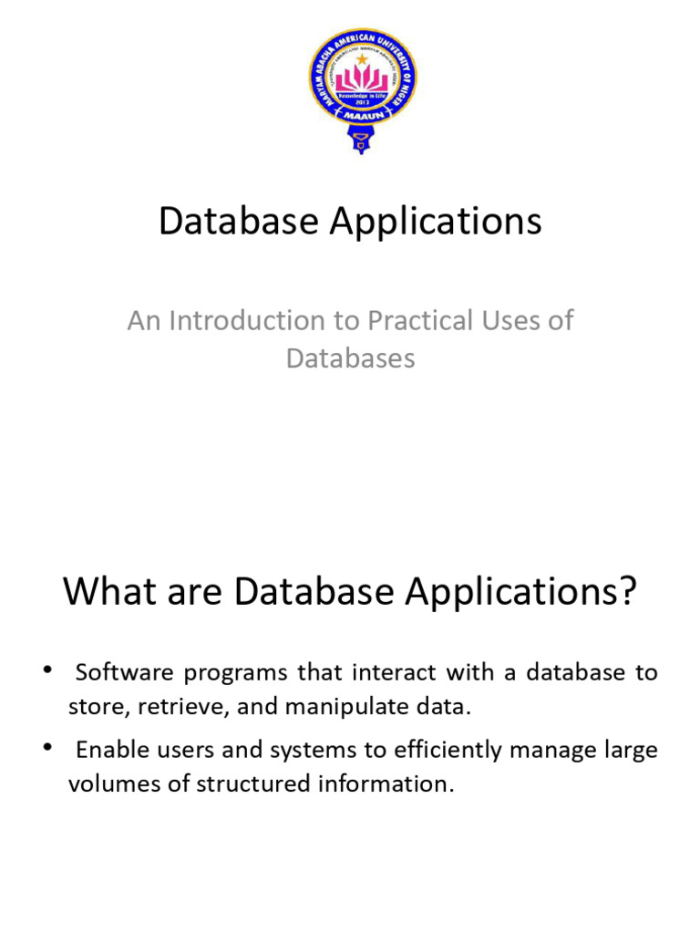 Database Applications Presentation | PDF