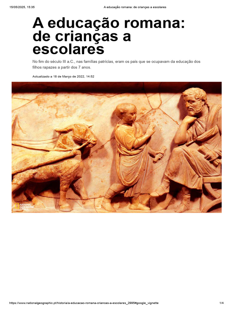 A educação romana_ de crianças a escolares | PDF | Roma Antiga