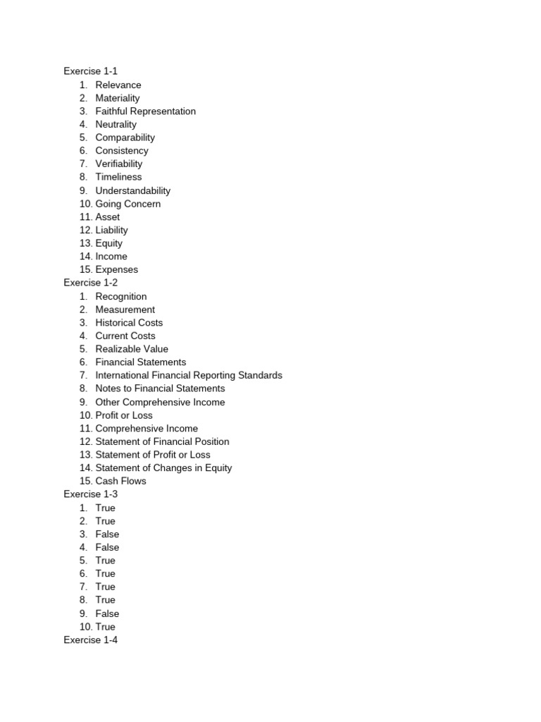 Financial Accounting Exercises | PDF