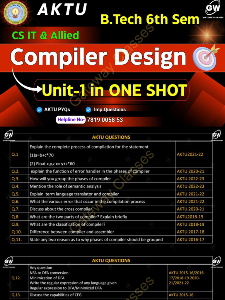 CD U-1 One Shot Notes | PDF