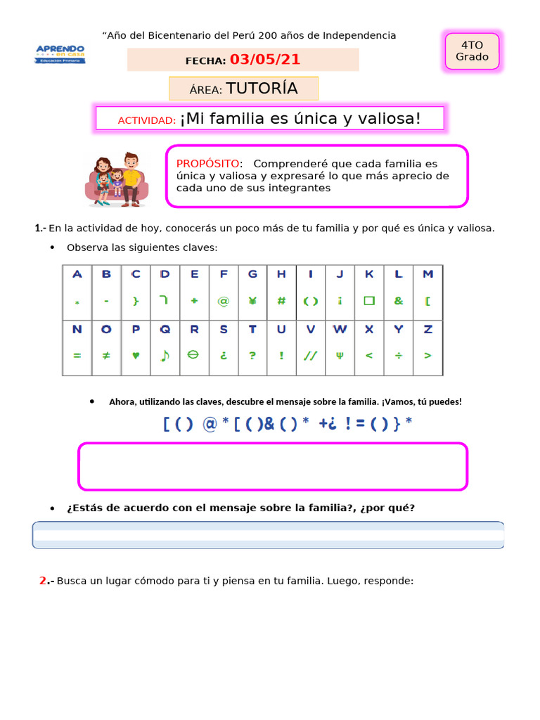 Mi familia es única y valiosa | PDF