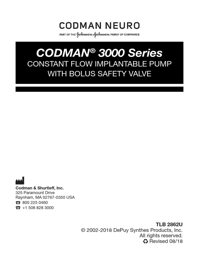 Codman 3000 Pump MRI Safety Guide | PDF | Syringe | Magnetic Resonance ...