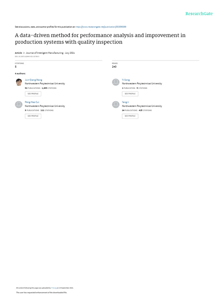 Data-Driven Production Performance Analysis | PDF | Data | Applied ...