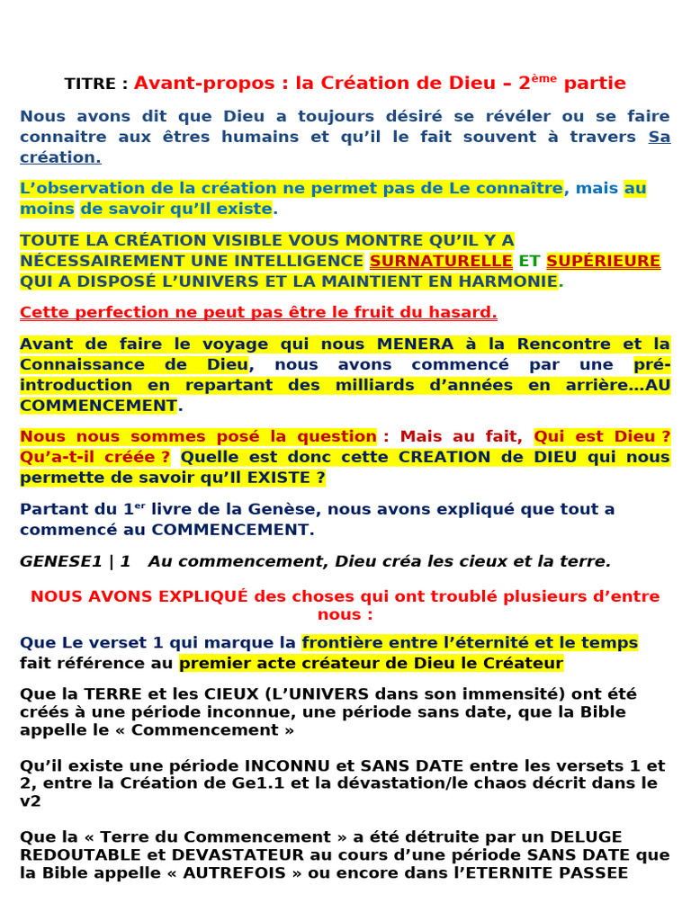 Comprendre la Création de Dieu | PDF | Planètes | Système solaire