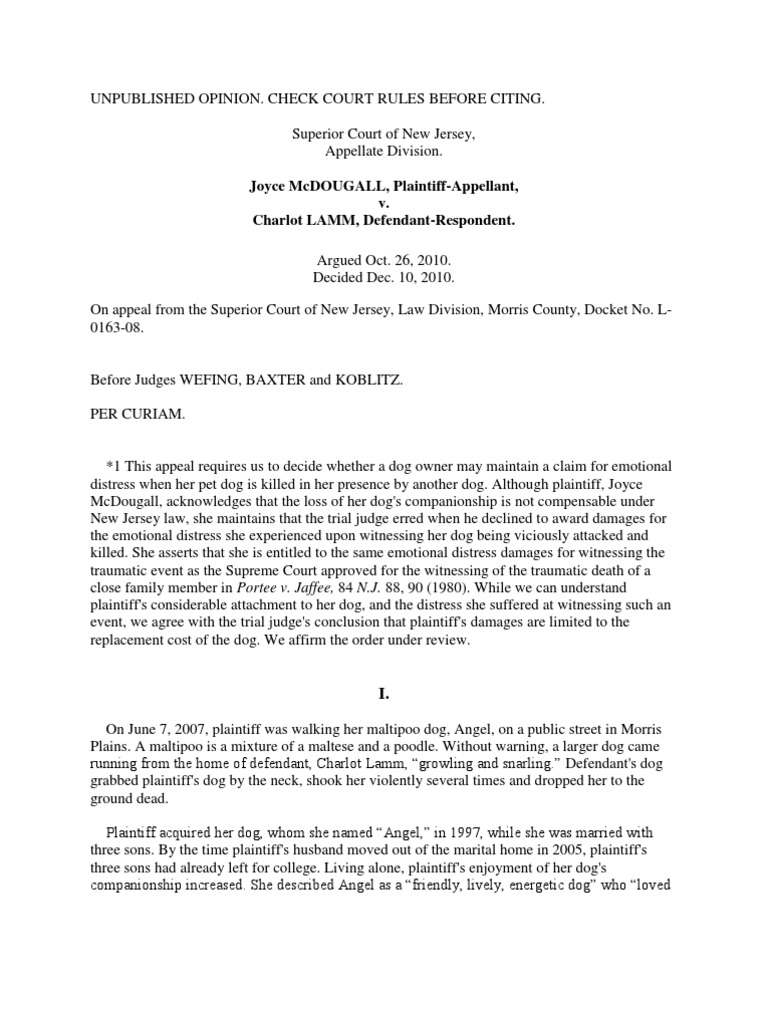 McDougall v. Lamm Damages Intentional Infliction Of Emotional Distress