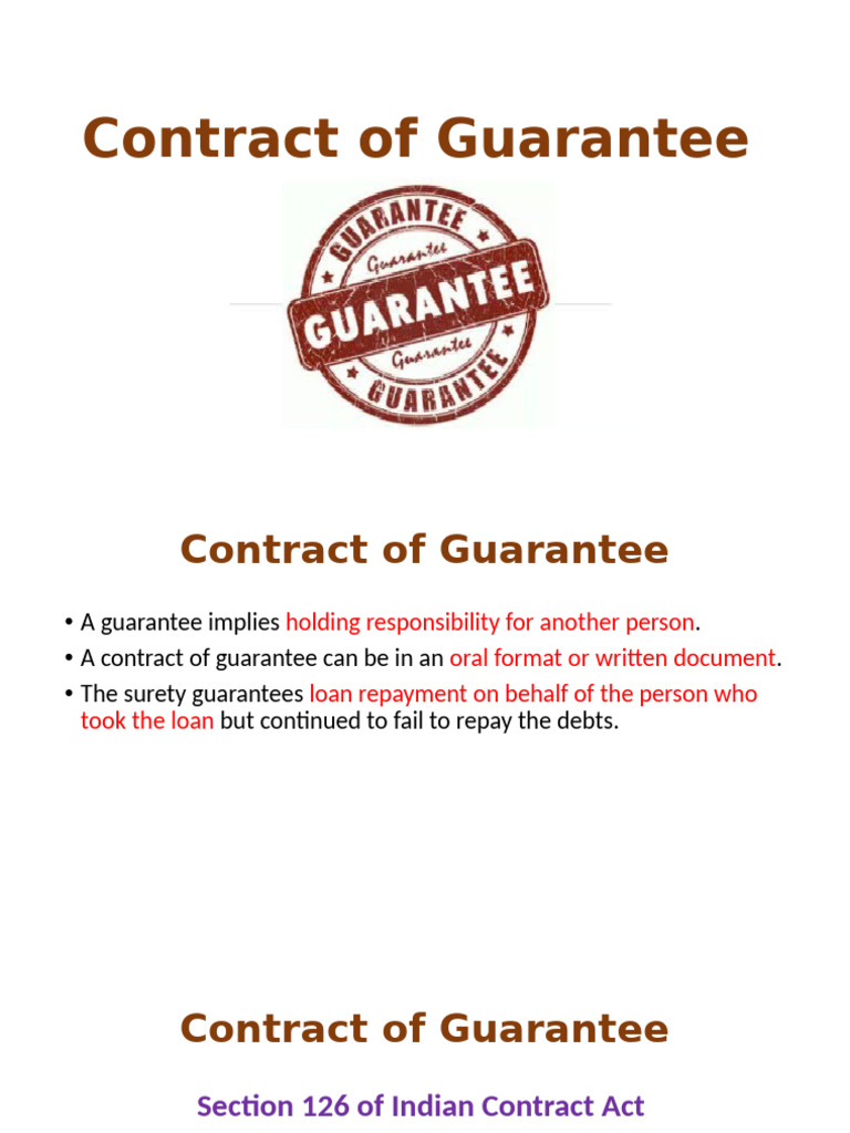 Understanding Contracts of Guarantee | PDF | Guarantee | Surety