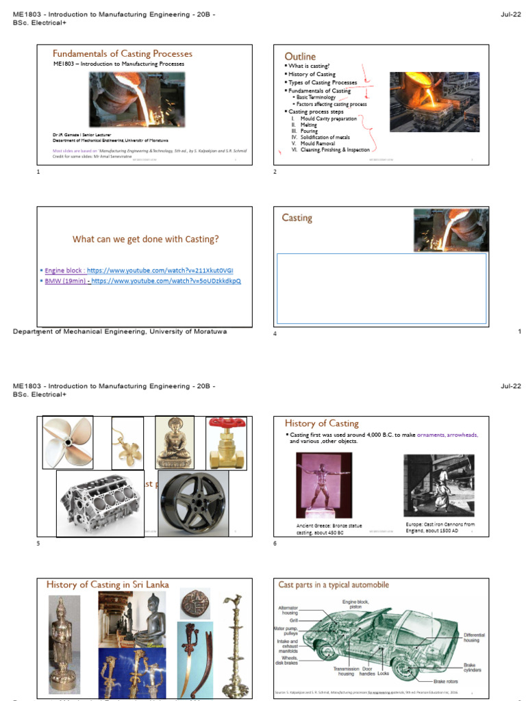 Fundamentals of Casting Processes | PDF | Casting | Physical Sciences