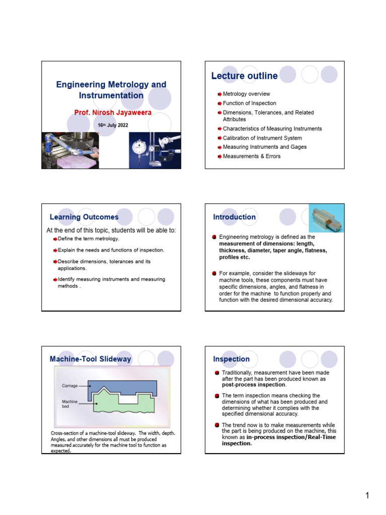 Engineering Metrology Overview | PDF | Observational Error | Accuracy ...