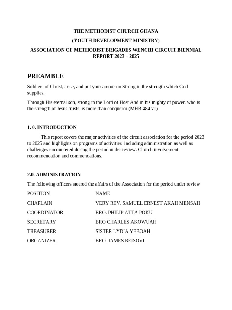 Methodist Brigades Biennial Report 2023-2025 | PDF | Methodism ...